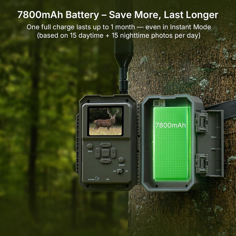 GardePro X66 Pro Cellular Trail Camera (Non-WiFi), 7800mAh Battery, 64GB SD Card Included, Live View, Instant Alerts, Shared Data Plan, Built-in GPS, Motion Detection - Image 4